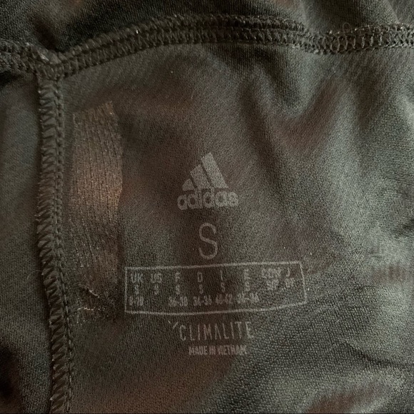 Adidas Shorts Black White Side Stripes Sz S - Picture 8 of 8